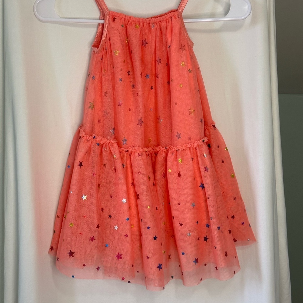 Cat & Jack Pink Tiered Sundress Sleeveless Star Dress Size 3T